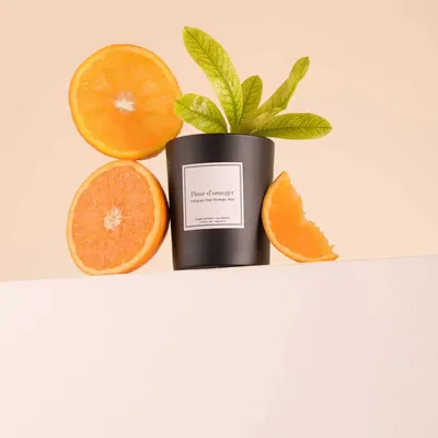Candles - Orange blossom scented candle black glass - T A N D E M . FRAGRANCES