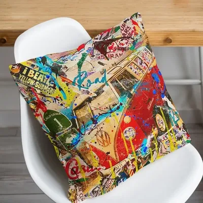 Tissus pour extérieurs - Housse de coussin d'exterieur Van 45 x 45 - Design by Anne Mondy - ARTDECORIS