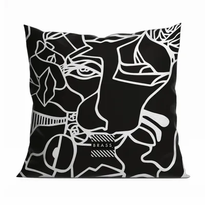 Fabric cushions - Black Koseka decorative pillow 60 x 60 - Design by BRASS - ARTDECORIS