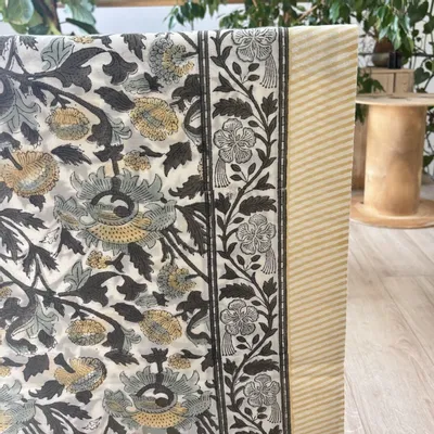 Linge de table textile - Nappes coton imprimées au tampon de bois - MAISON LILO