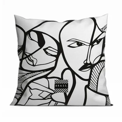 Fabric cushions - White Elongi Decorative Pillow 60 x 60 - Design by BRASS - ARTDECORIS