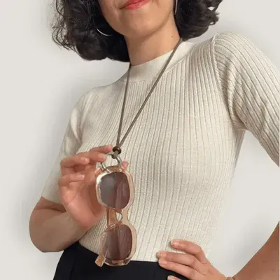 Glasses - Eve Eyeglass Necklace — Leather, Practical Adjustable Jewelry - ATELIER BALTUS