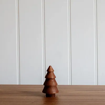 Christmas table settings - Wooden Small Brown Christmas Tree - WE LOVE SEASONS