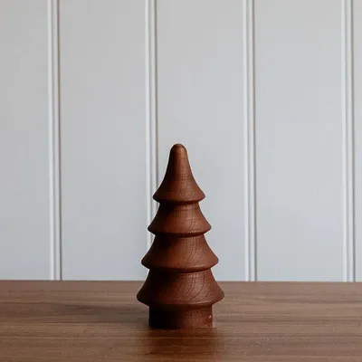 Christmas table settings - Wooden Medium Brown Christmas Tree - WE LOVE SEASONS