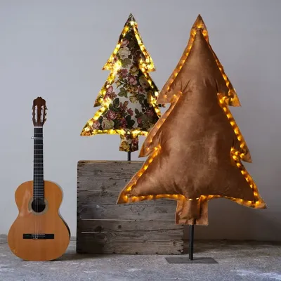 Other Christmas decorations - Bronze luminous fir trees - ROSE VELOURS