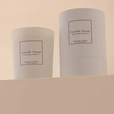 Bougies - Bougie Cannelle orange verre blanc 180g - Cire 100% végétale - TANDEM FRAGRANCES