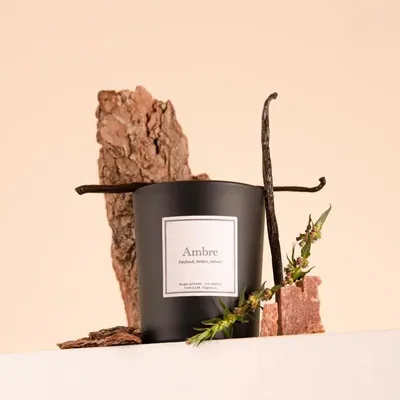 Bougies - Bougie Vanille verre noir 180g - Cire 100% végétale - TANDEM FRAGRANCES