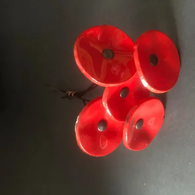 Floral decoration - Small Red Glass Flower For Outside On Flexible Stem - CARNEOL GLASS