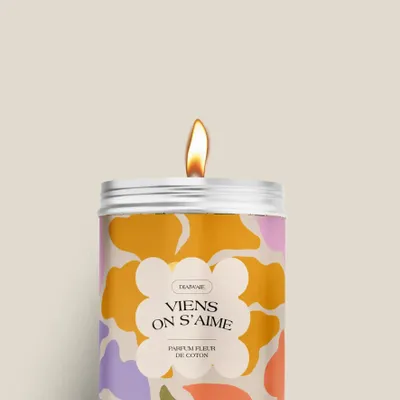 Bougies - Bougie - Viens on s'aime - senteur fleur de coton - DIAIWAIE