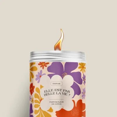 Bougies - Bougie - Elle est pas belle la vie - senteur fleur de coton - DIAIWAIE