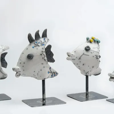 Objets de décoration - Poisson sur socle métallique - YUFTEN