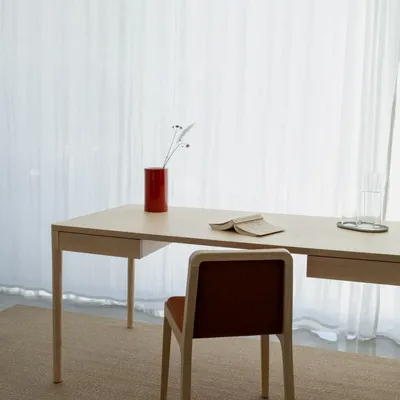 Mobilier et rangements pour bureau - FRONT — Bureau de travail minimaliste en bois de frêne 200x100 - MOR