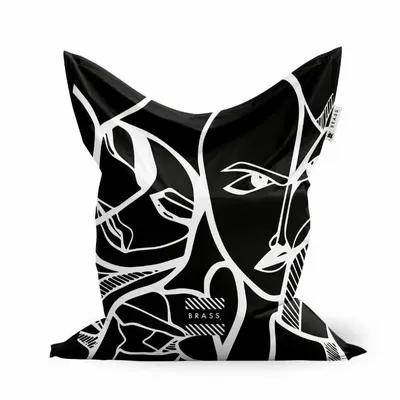 Lawn armchairs - Black Elongi outdoor/indoor bean bag - Design by BRASS - ARTDECORIS