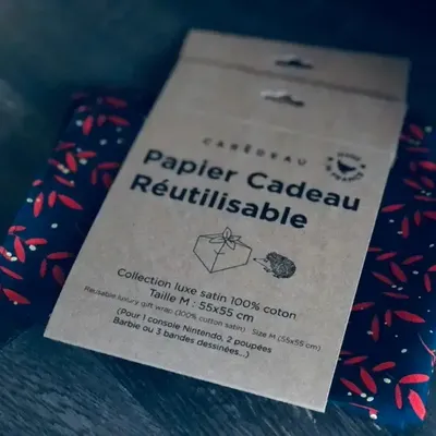 Papeterie - Emballage Cadeau Réutilisable Satin Luxe – Jardin de Gui - CARÉDEAU PAPIER CADEAU RÉUTILISABLE