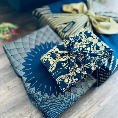 Gifts - Family Pack Gift Wrap – Glory Blue - CARÉDEAU PAPIER CADEAU RÉUTILISABLE