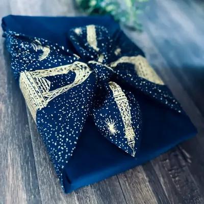 Cadeaux - Emballage Cadeau Réutilisable – Paris Mon Amour Bleu Nuit - CARÉDEAU PAPIER CADEAU RÉUTILISABLE