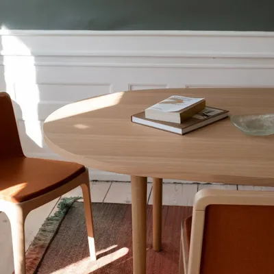 Office furniture and storage - CAST – Minimalist Oval Dining Table in Oak Wood - MOR