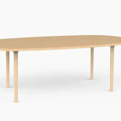 Office furniture and storage - CAST – Minimalist Oval Dining Table in Oak Wood - MOR