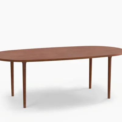 Office furniture and storage - CAST – Minimalist Oval Dining Table in Walnut Wood - MOR