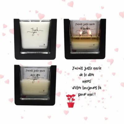 Bougies - Bougie surprise parfumée décoration - Merci 💕 Amie 4 - BOUGIES CANDLEARTH