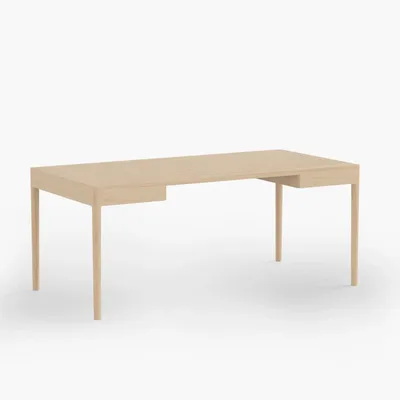 Mobilier et rangements pour bureau - FRONT — Bureau de travail minimaliste en bois de frêne 180x90 - MOR
