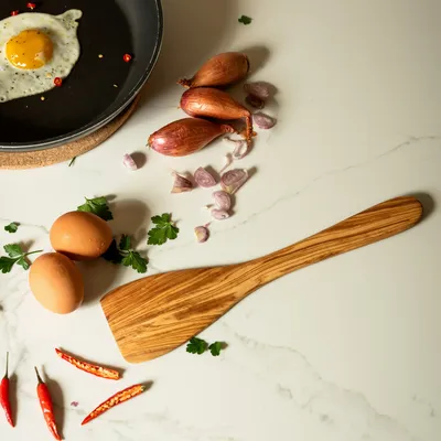 Ustensiles de cuisine - Ustensile Spatule Simple en Bois d'olivier - TREESANI FRANCE