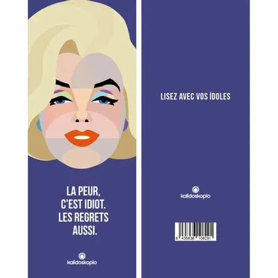 Gifts - Geo Marilyn Bookmark with French phrase - KALIDOSKOPIO