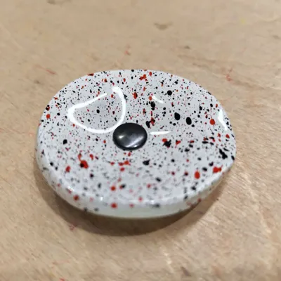 Floral decoration - Round small glass flower for outdoor use in white, red, black - CARNEOL GLASS