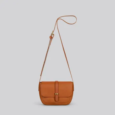 Bags and totes - Jay - Small Leather Crossbody Bag in Grainy Tan - MIMI BERRY