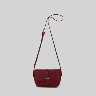 Sacs et cabas - Jay - Petit sac à bandoulière en cuir en merlot grainé - MIMI BERRY