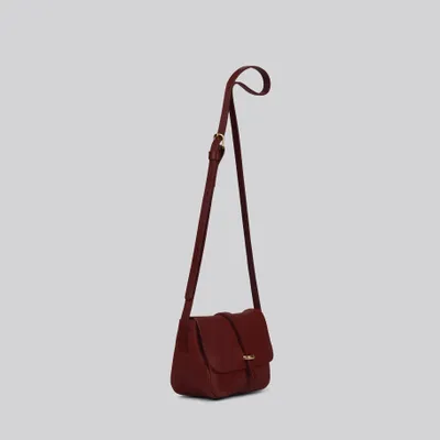 Sacs et cabas - Jay - Petit sac à bandoulière en cuir en merlot grainé - MIMI BERRY