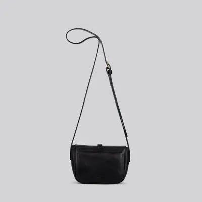 Bags and totes - Jay - Small Leather Crossbody Bag in Grainy Black - MIMI BERRY