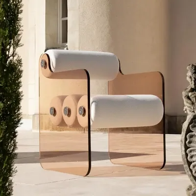 Chaises de jardin - Chaise MW04 PMMA coulé-Marchés résidentiel et HORECA - KUUMO DESIGN