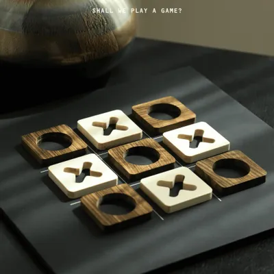 Design objects - Tic Tac Toe Game Board - Ovangkol & Maple wood - SHALL WE PLAY A GAME?