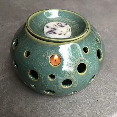 Decorative objects - Enamelled Stoneware Perfume Burner Candle Holder - LES POTERIES DE SWANE