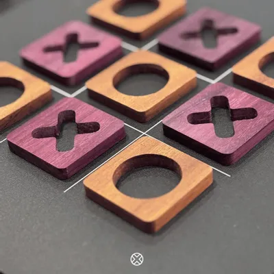 Gifts - Tic Tac Toe Game Board - Amaranth & African Mahogany wood - SHALL WE PLAY A GAME?