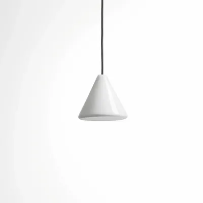 Hanging lights - BULB - Small Cone Ceiling Lamp in Glass with Customizable Cable - MOR