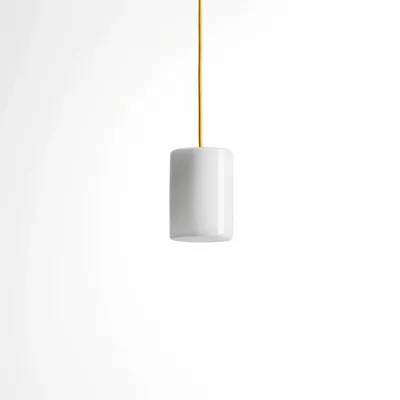 Suspensions - BULB - Petit plafonnier cylindrique en verre avec coloré câble - MOR
