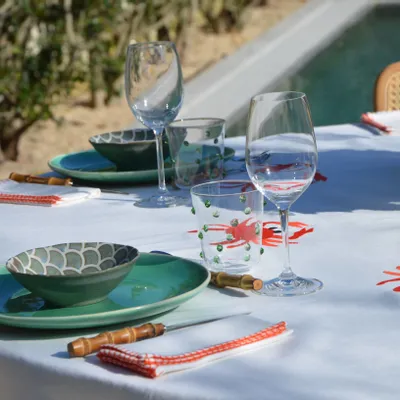 Table linen - Crab embroidered tablecloth - OUR LINEN