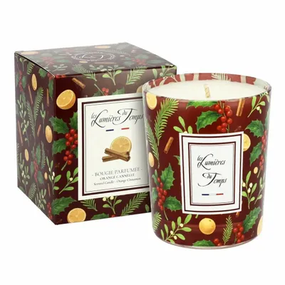 Bougies - Bougie Lumières d'Hiver 180 g Orange Cannelle - LES LUMIERES DU TEMPS