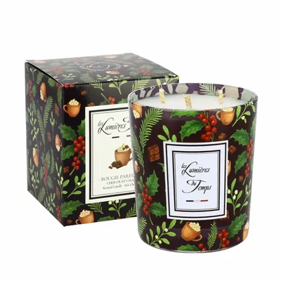 Bougies - Bougie Lumières d'Hiver 350 g Chocolat Chaud - LES LUMIERES DU TEMPS