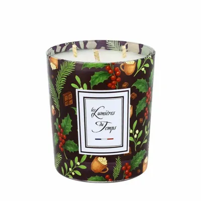 Bougies - Bougie Lumières d'Hiver 350 g Chocolat Chaud - LES LUMIERES DU TEMPS