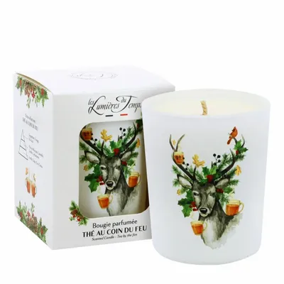 Bougies - Bougie Traditions Enchantées 180 g Thé au Coin du Feu - LES LUMIERES DU TEMPS