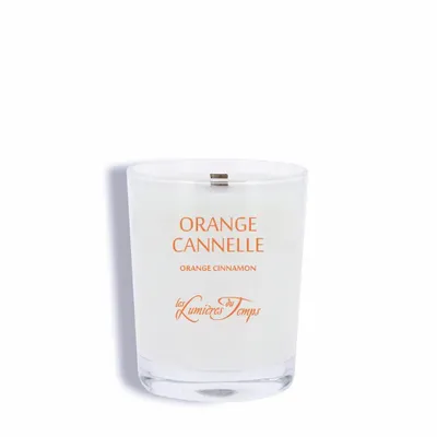 Bougies - Bougie Végétale 180 g Mèche en Bois Orange Cannelle - LES LUMIERES DU TEMPS