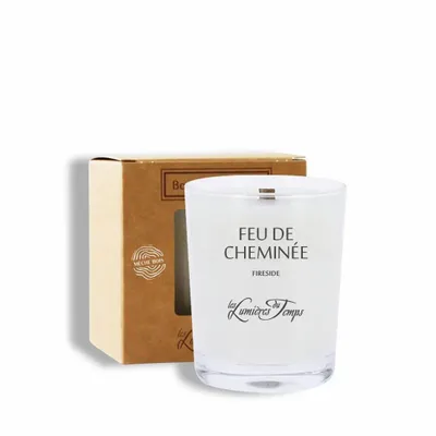 Bougies - Bougie Végétale 180 g Mèche en Bois Feu de Cheminée - LES LUMIERES DU TEMPS