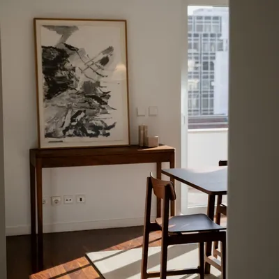 Office furniture and storage - FRONT – Minimalist Sideboard in Walnut  Wood 160x40 - MOR