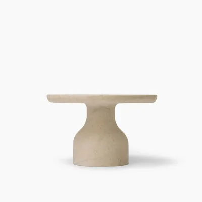 Tables basses - PESO — Table d'appoint ronde minimaliste en pierre calcaire, petite - MOR