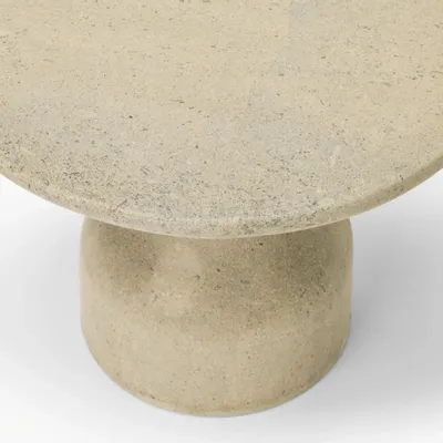 Tables basses - PESO — Table d'appoint ronde minimaliste en pierre calcaire, petite - MOR