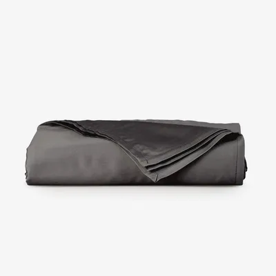 Linge de lit - Drap plat en satin, 150x260 cm, fumé - DILIOS