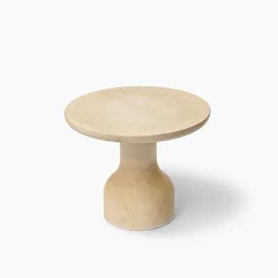 Tables basses - PESO — Table d'appoint ronde en pierre calcaire, taille moyenne - MOR